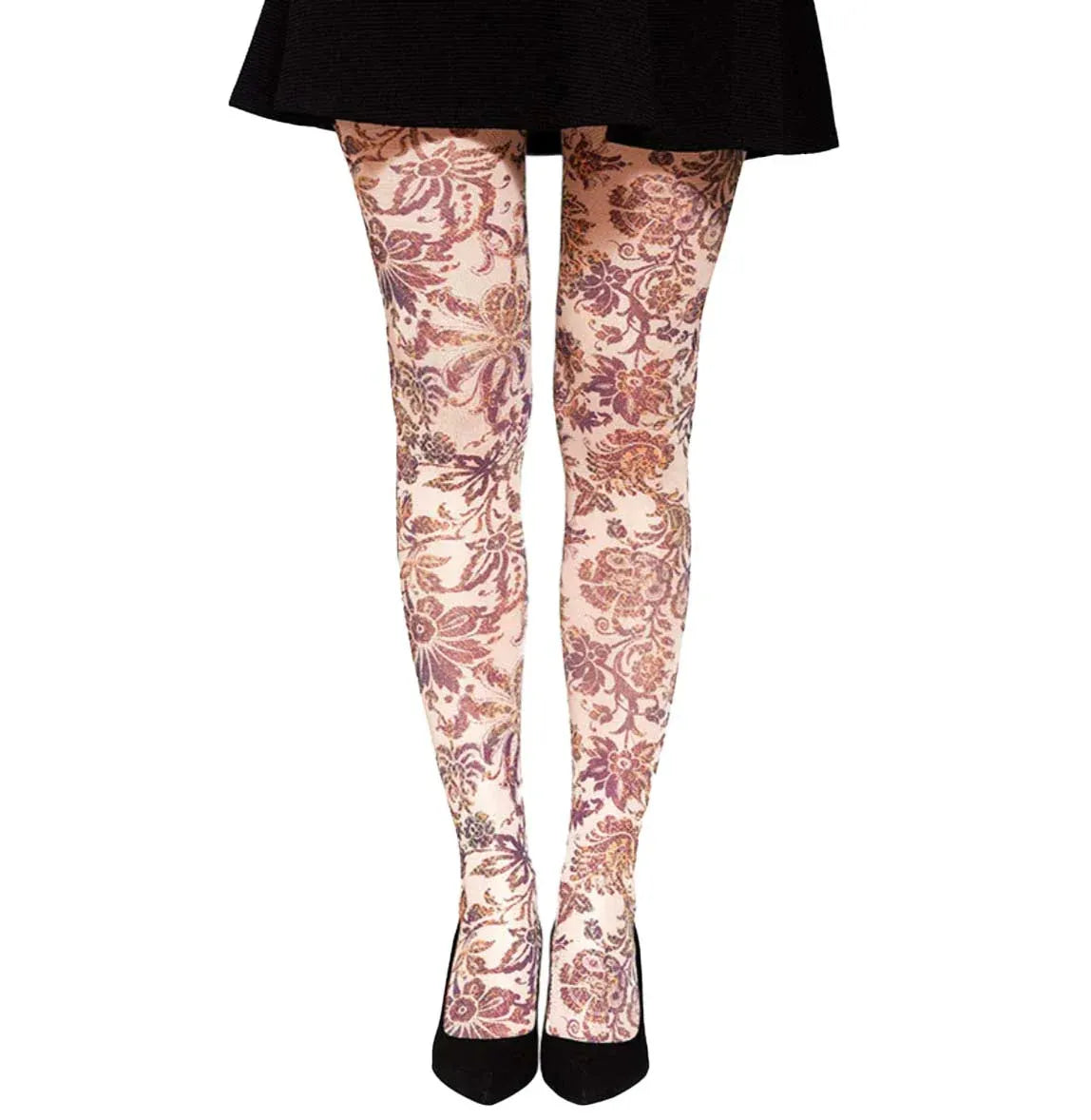 גרביון עם רגל בהדפס פרחוני