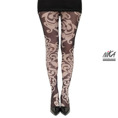 גרביון עם רגל באפקט קעקוע יוקרתי